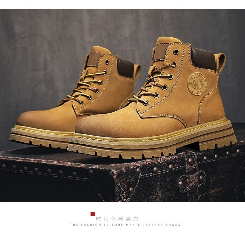 High-Quality Men’s & Women’s Lace-Up Leather High Top Boots